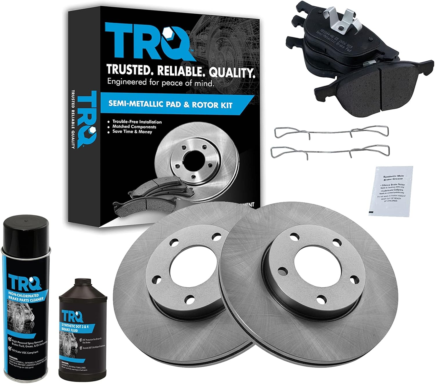 TRQ Front Brake Pad & Rotor Kit for 2004-2013 Mazda 3 Vehicles