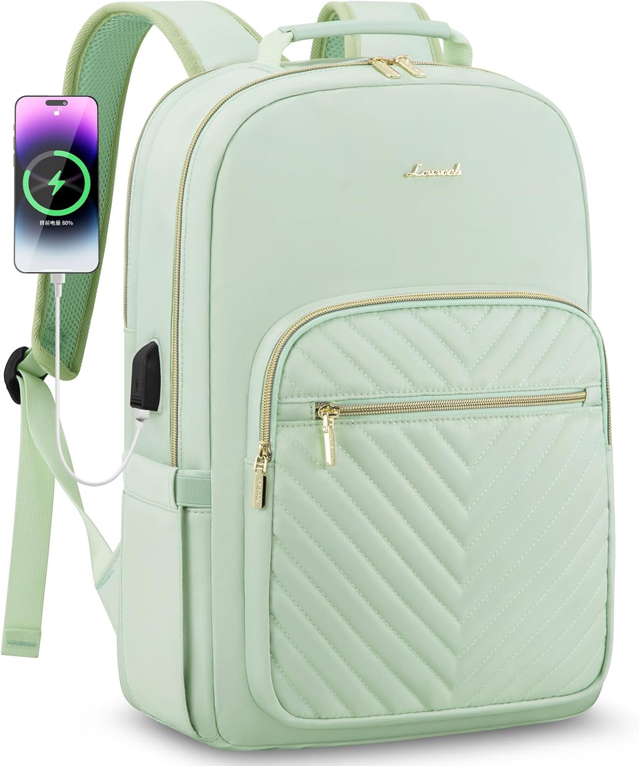 LOVEVOOK Laptop Backpack for Women with USB Port and Pockets