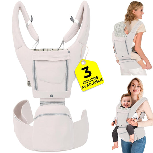 Ergonomic Hip Seat Baby Carrier - Beige Apolla