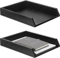 Wooden Letter Trays 2 Tier Stackable Desk Organizer - Heavy Duty
