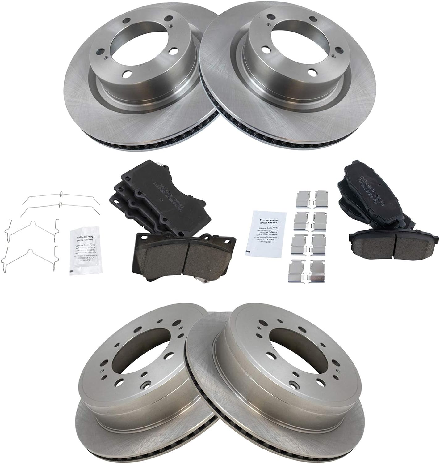 TRQ Brake Pad & Rotor Kit for Lexus LX570 and Toyota Models