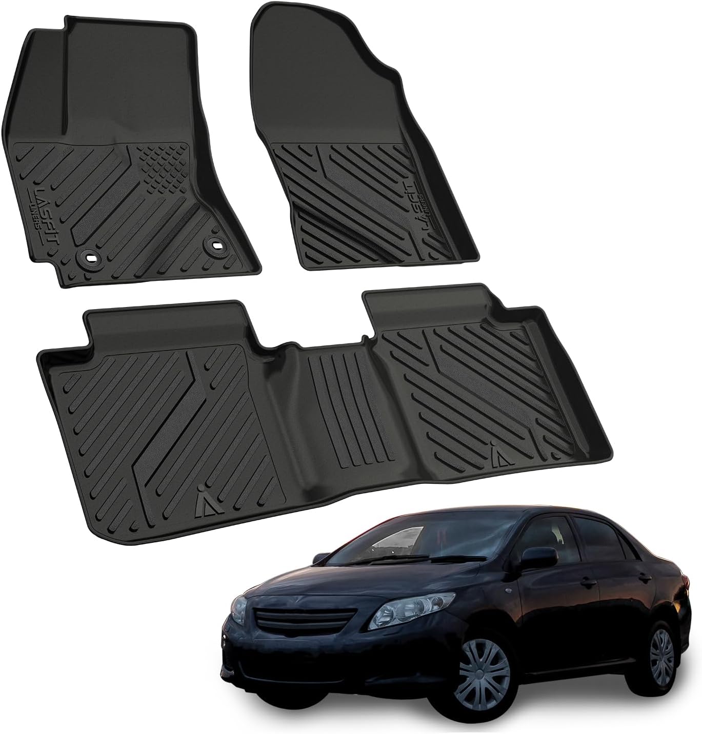 Custom Fit LASFIT Floor Mats for Toyota Corolla Sedan 2014-2019