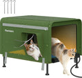 Pawtners Heated Outdoor Cat House for Feral Cats in Winter