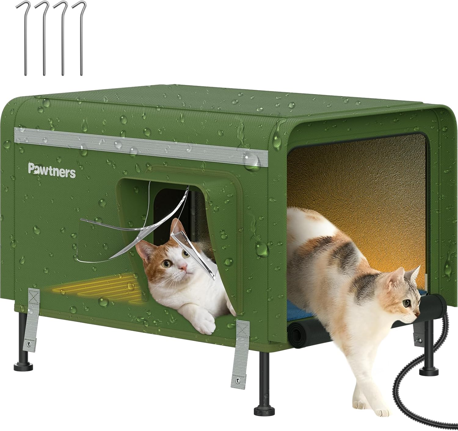 Pawtners Heated Outdoor Cat House for Feral Cats in Winter