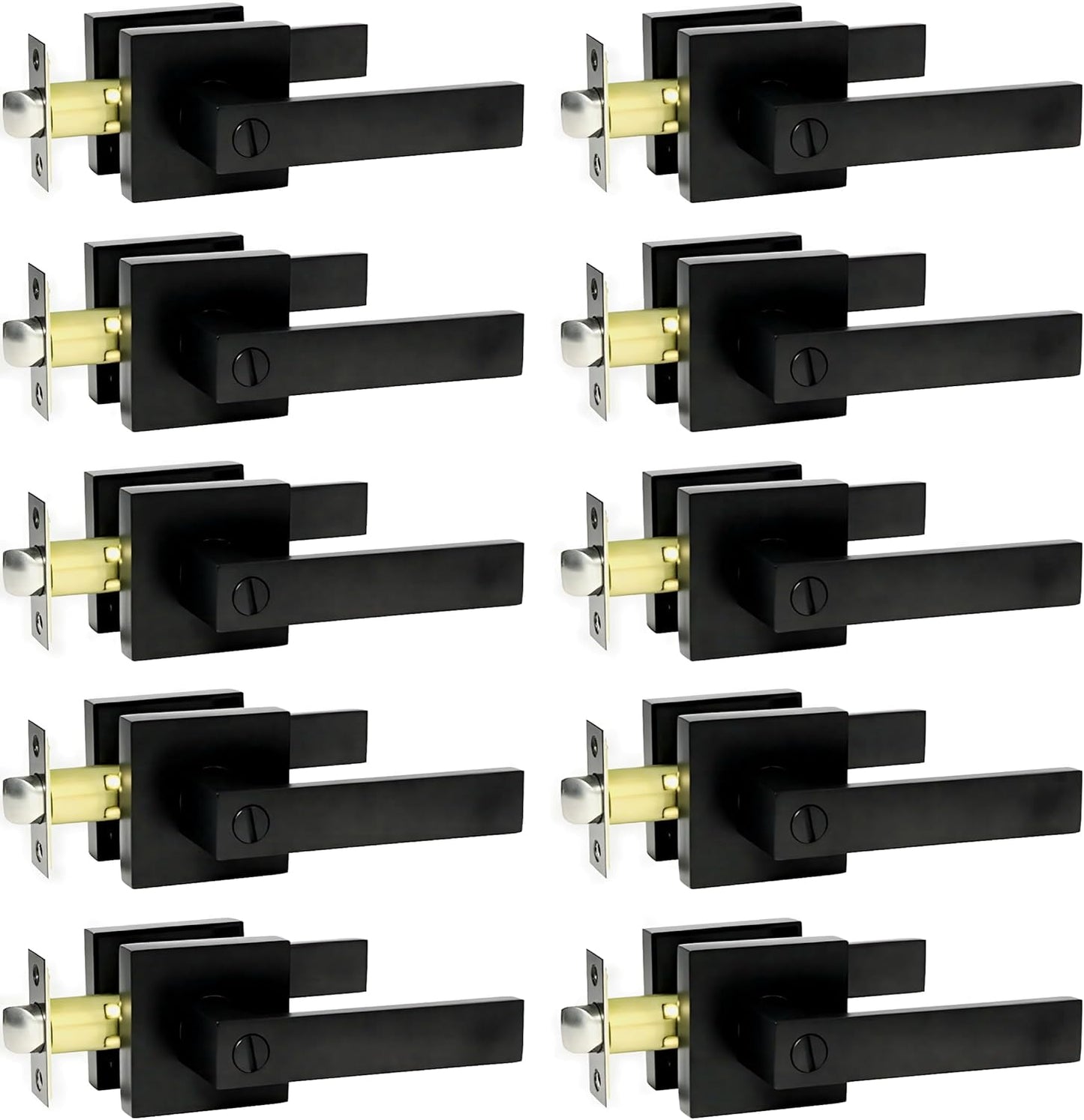 Matte Black Interior Privacy Door Locksets for Bedrooms & Bathrooms