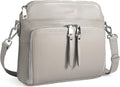 Genuine Leather Crossbody Bag with Built-in RFID Wallet - Compact
