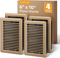 6x10 Floor Register 4 Pack Brown - Heavy Duty Walkable Vent Covers