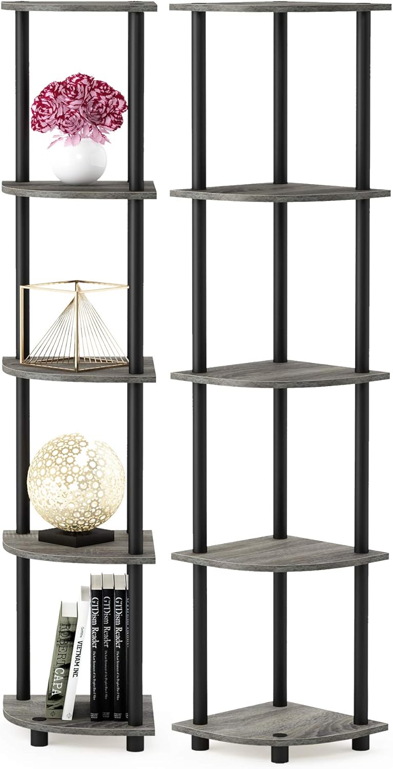 Furinno TURN-N-TUBE Corner Shelf Set of 2 for Home Organization