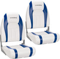Folding High Back Boat Seats 2 Pack - Comfortable Waterproof Captain