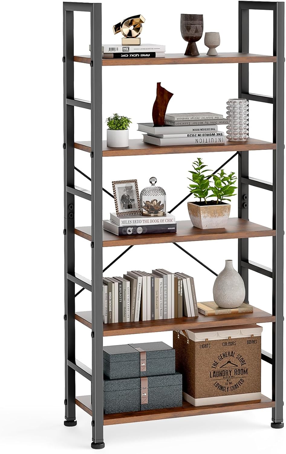 DUMOS 5 Tiers Bookshelf: Stylish Storage Solution for Any Space
