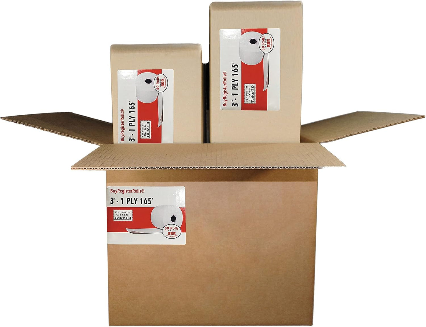 3in x 165ft Receipt Paper Rolls for POS Systems - 100 Rolls