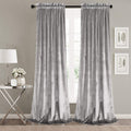 Silver Velvet Curtains - Sound Reducing Heavy Matt Rod Pocket Drapes
