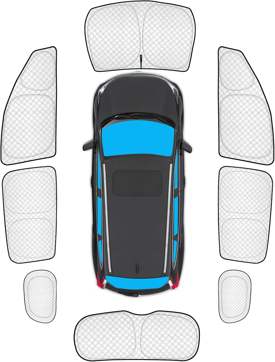 KMF 8pcs Full Window Sun Shades for Jeep Compass 2017-2024