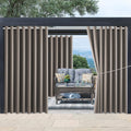 Waterproof Outdoor Curtain W105 x L84 Dark Taupe - 2 Panels Blackout