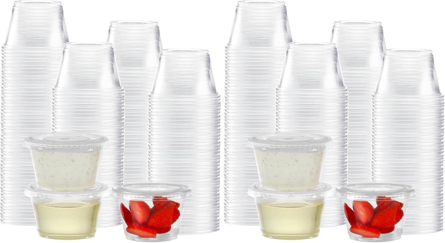 TashiBox 200 Sets of 4 oz Portion Cups with Lids for Parties