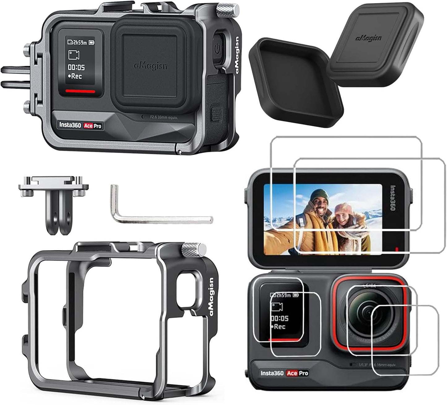 Aluminum Metal Frame Cage Case for Insta360 ACE PRO Camera