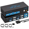 4K@144Hz DisplayPort KVM Switch Dual Monitor for 2 Computers - Fast