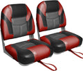 Elite Low/High Back Folding Fishing Boat Seat Pair - Comfortable