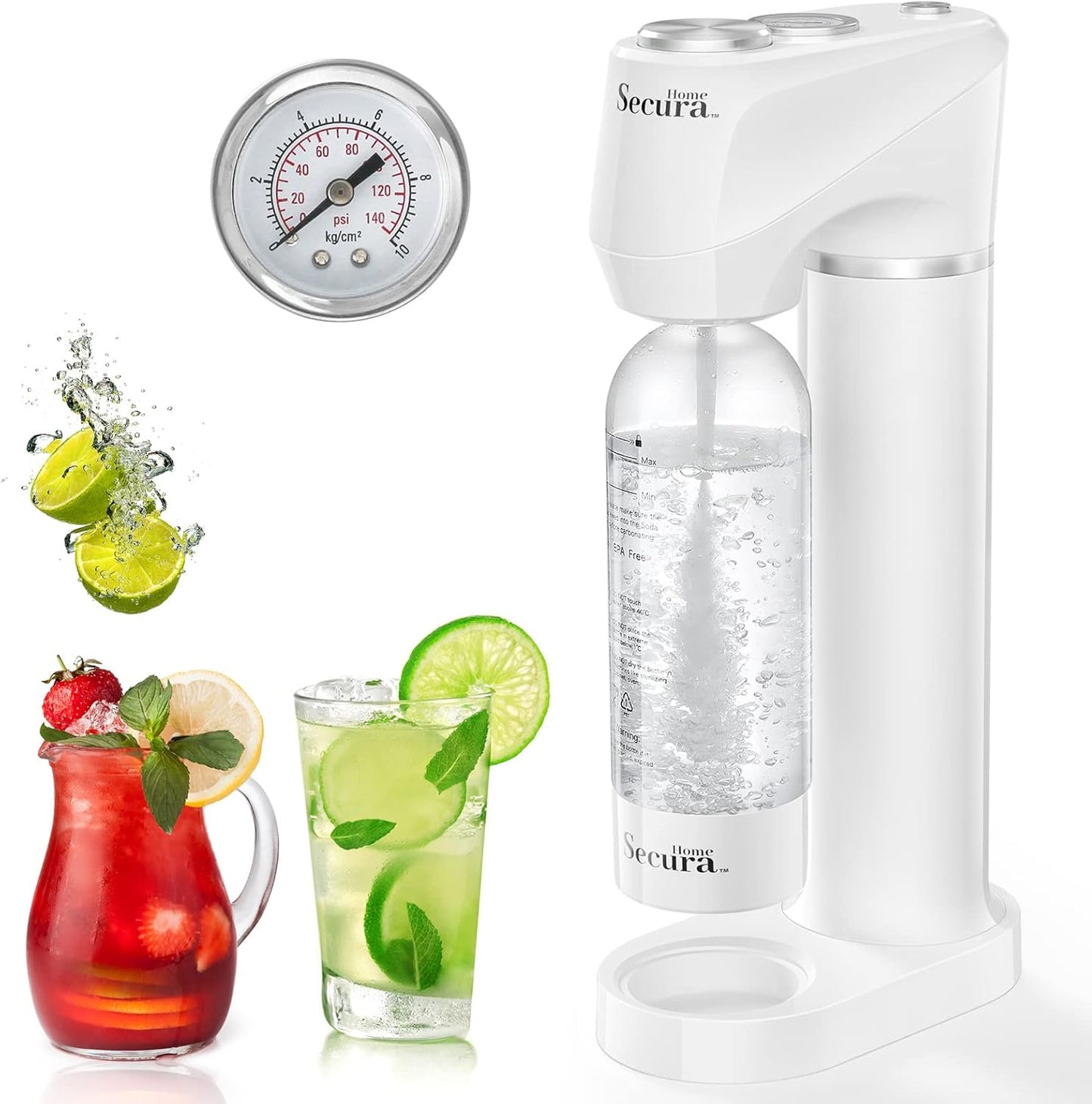 Secura Home Sparkling Water Maker | Customizable Carbonation