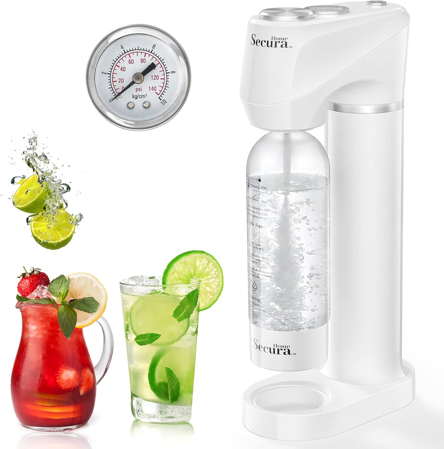 Secura Home Sparkling Water Maker | Customizable Carbonation