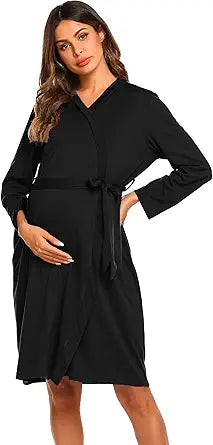 Ekouaer Maternity Robe for Labor Delivery and Nursing Comfort