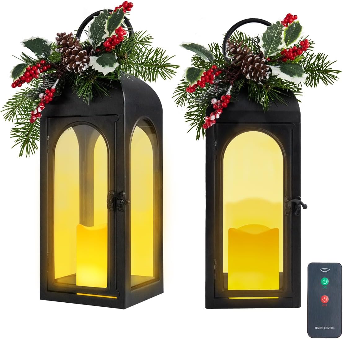 Bdor Lantern Decorative Candle Lantern Set for Home and Outdoor
