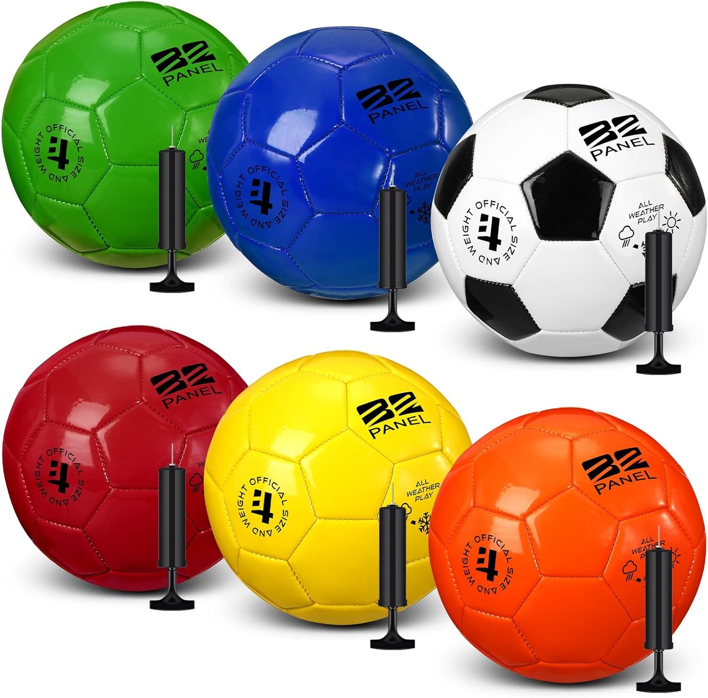 6 Pcs Operation Christmas Soccer Ball Set with Pump Needles
