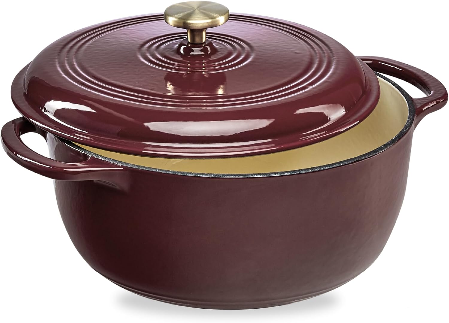 6 Quart Enamel Cast-Iron Round Dutch Oven for Family Cooking