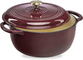 7.5 Quart Enamel Cast-Iron Round Dutch Oven - Family Size Cookware
