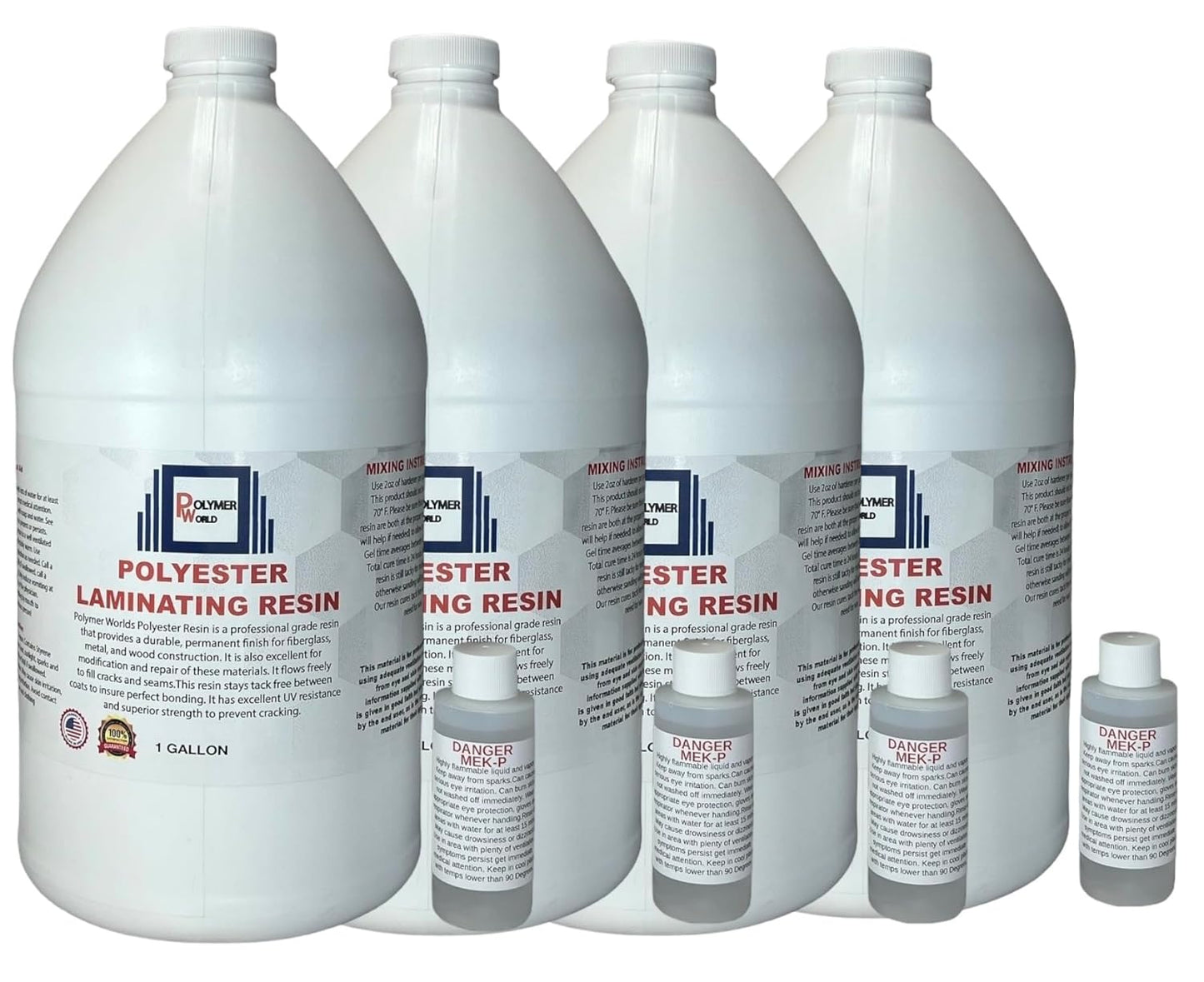 Polyester Resin 4 Gallon Kit for Boats, Cars, and More