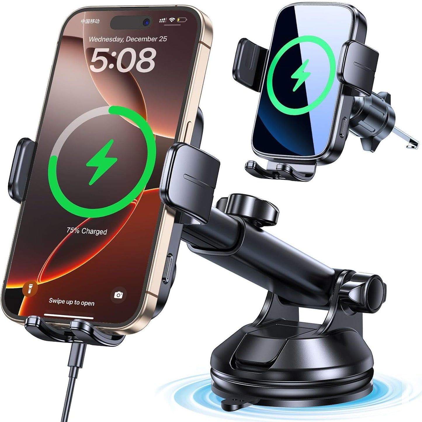 Kaistyle Auto Clamping Car Charger: Fast Wireless Charging