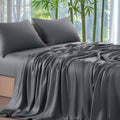 Viscose Bamboo Sheets Queen Size 4pcs Dark Grey - Ultra Cooling