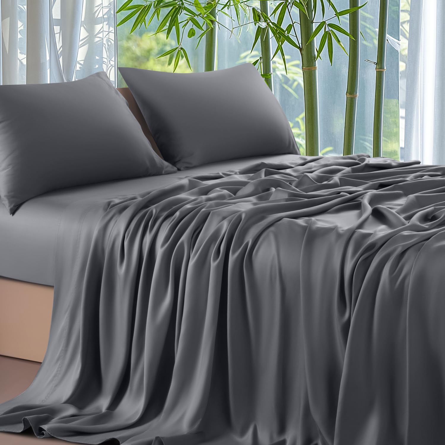 Shilucheng Bamboo Sheets Queen Size - Ultra Cooling Comfort