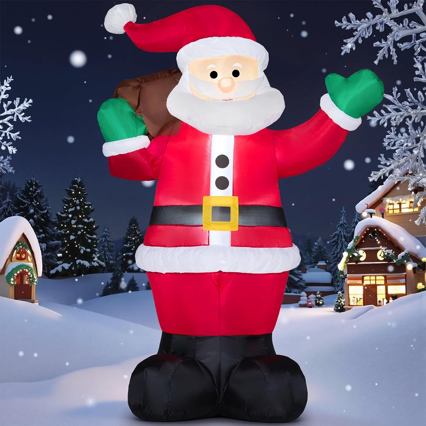 6 FT Christmas Inflatable Santa with Gift Bag for Outdoor Decor