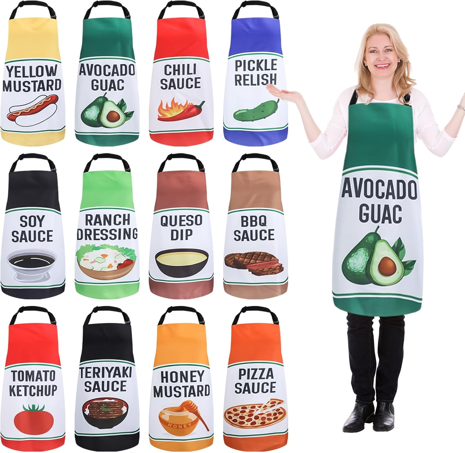 12 Pack Halloween Condiment Costume Aprons for Parties Fun