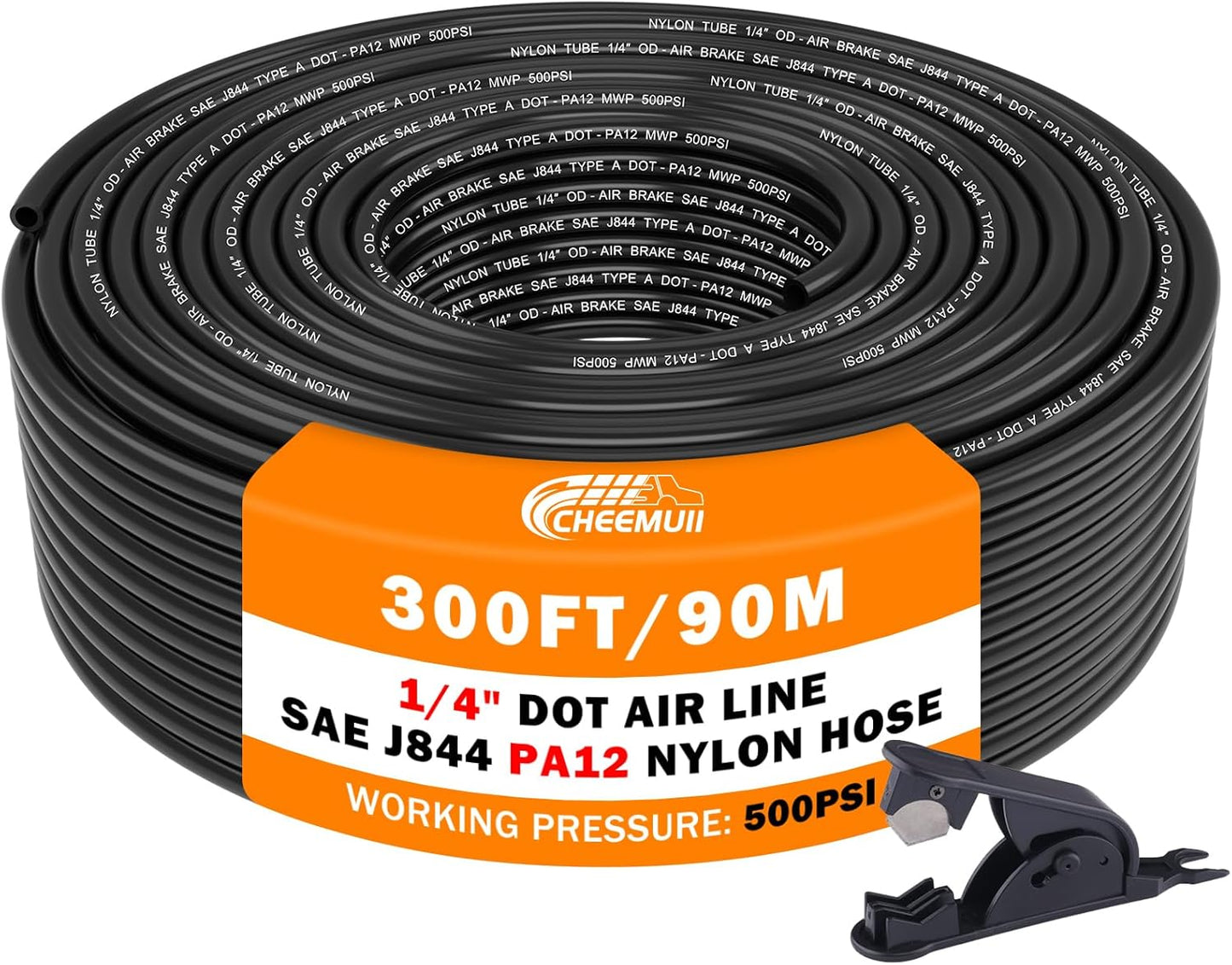 CheeMuii 300 FT 1/4 DOT Air Line for Pneumatic Systems and Trucks