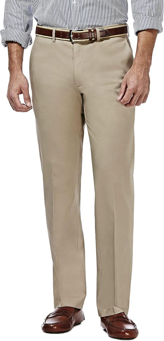 Haggar Men's Premium No Iron Khaki Casual Pant for Comfort