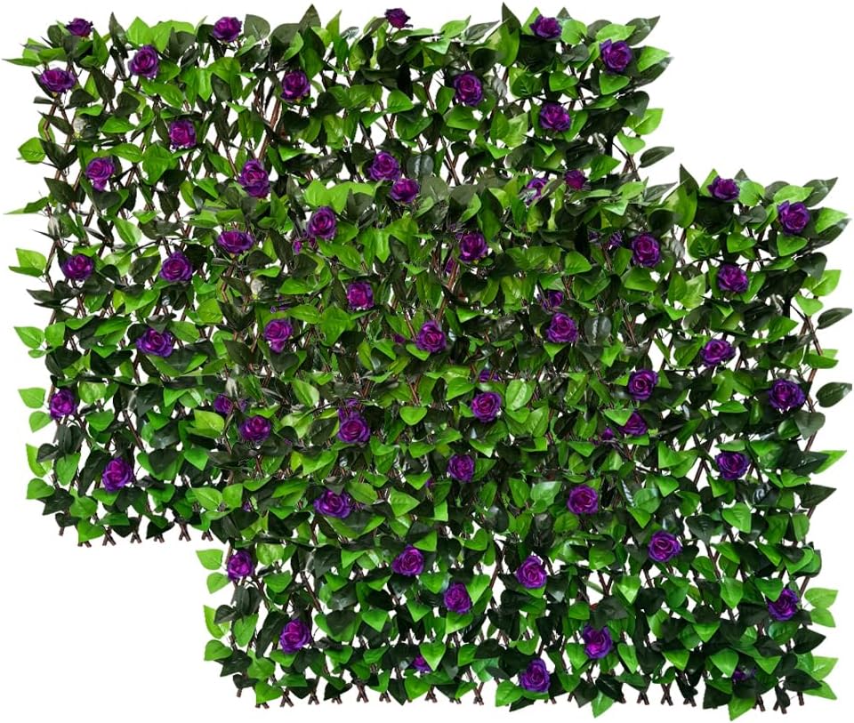 LANDGARDEN Expandable Faux Ivy Privacy Fence Screen for Outdoors