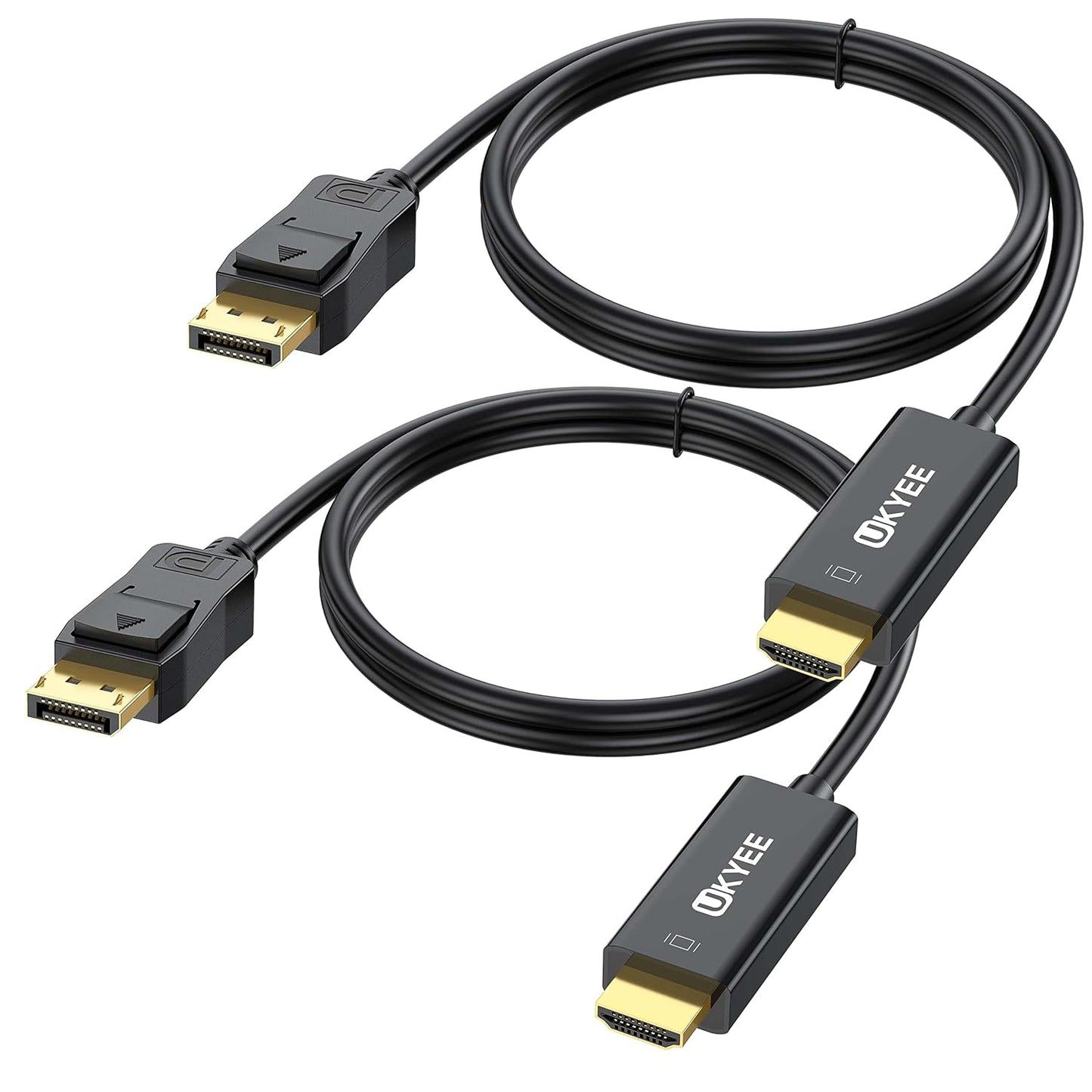 High-Definition 6FT Displayport to HDMI Cable 2-Pack by UKYEE