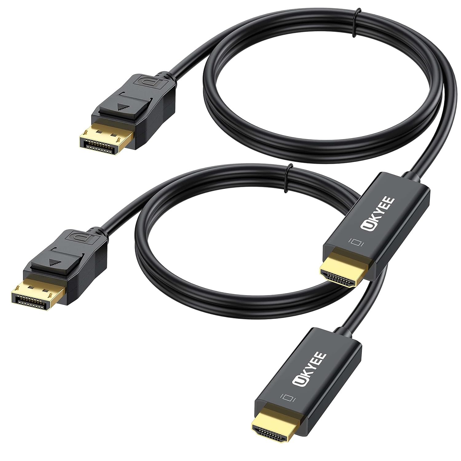 High-Definition 6FT Displayport to HDMI Cable 2-Pack by UKYEE