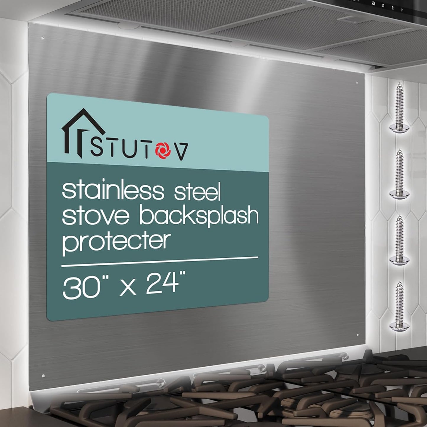 Stainless Steel Stove Backsplash Protector for Easy Installation
