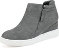 DREAM PAIRS Womens Platform Wedge Sneakers Ankle Booties (Style LBCQ)