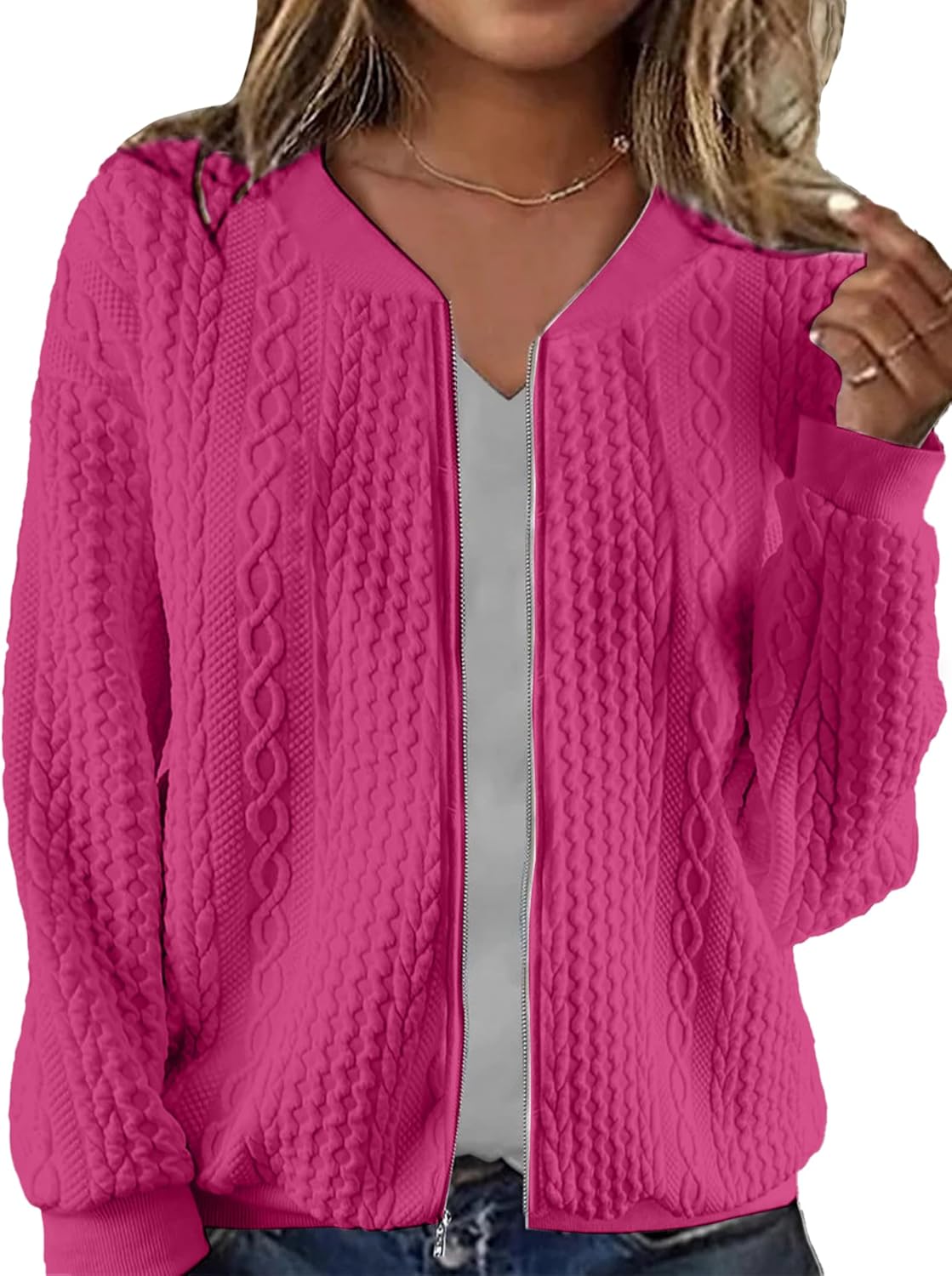 Women's Zip Up Cardigan Sweater for Cozy Autumn Style