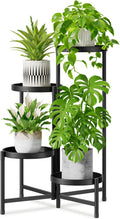 4 Tier Large Plant Stand Corner Shelf - Folding Tall Rack for Pots