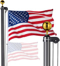 Bravery 20ft Sectional Flag Pole Kit - Durable Black Aluminum