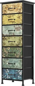 Fixwal Tall Dresser for Bedroom with 7 Fabric Drawers - Space-Saving