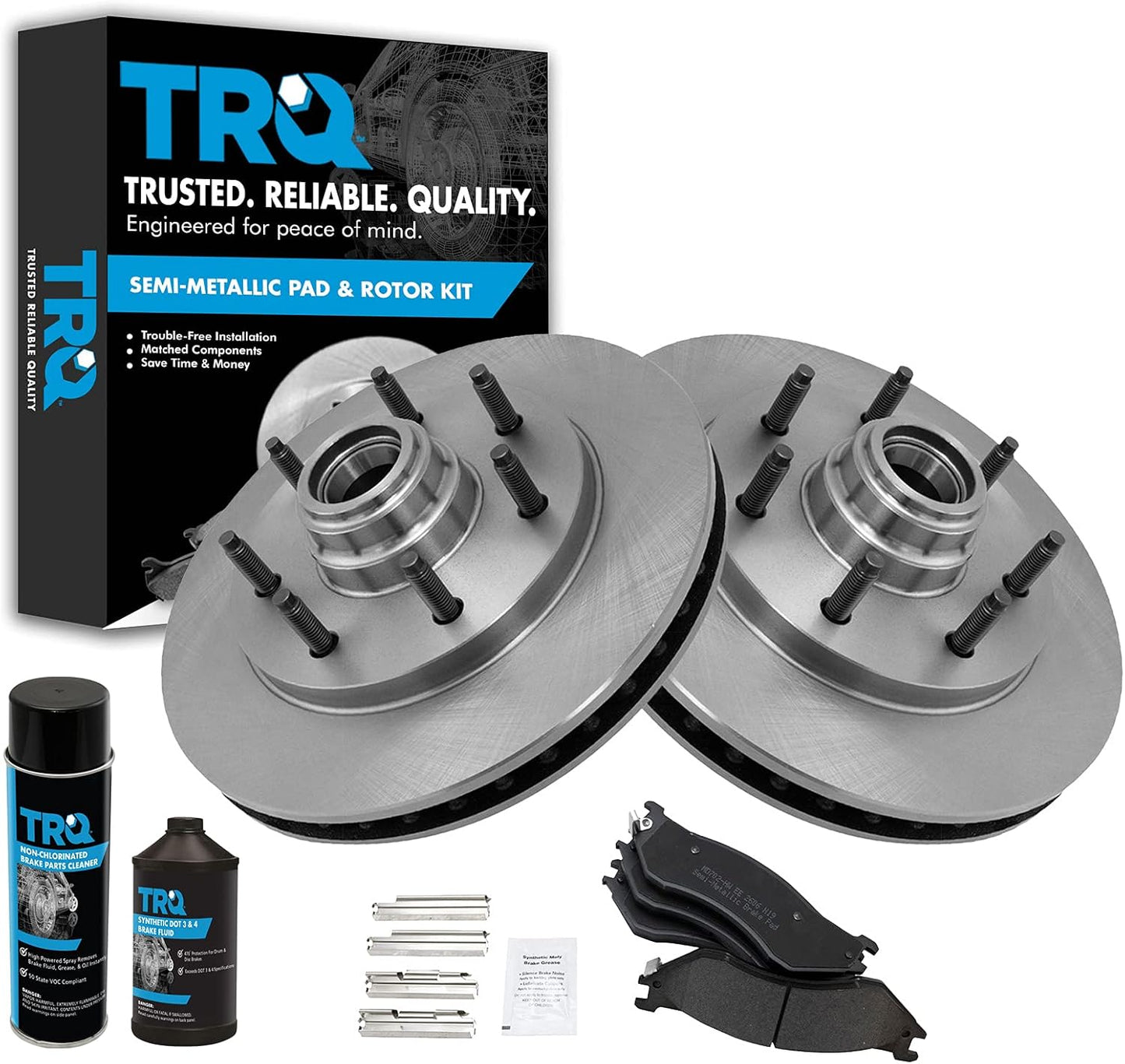 TRQ Front Brake Pad & Rotor Kit for 1999-2003 Ford F-150