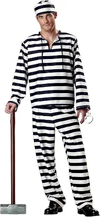 California Costumes Men's Jailbird Costume for Fun Dress Up