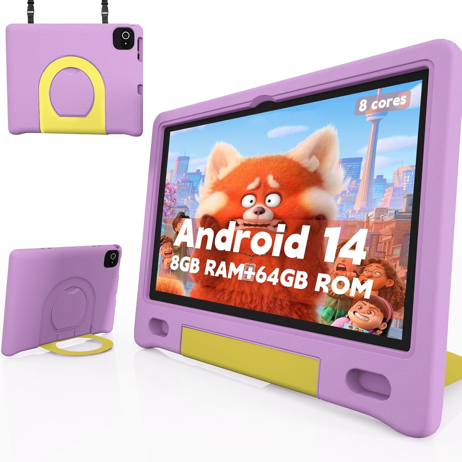 Kids Tablet with Strap - Android 14, 10 inch, 64GB Storage
