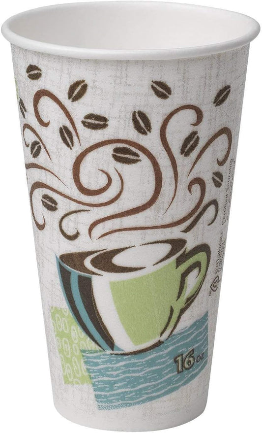 Dixie Perfectouch Insulated Hot Cups - 75 Count 16oz, Coffee Haze Design